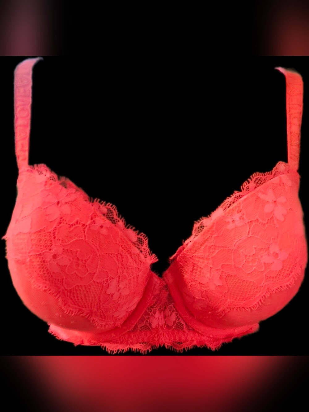 Victoria's Secret Dream Angels Lined Demi Lace Bra Hot Pink 36D